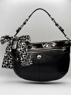 Coach F14886 Laura Hobo handbag with Coach scarf accent